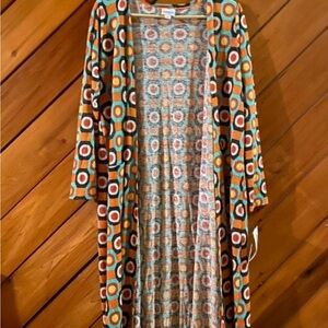 LuLaRoe Multicolor Circle Pattern Long Sleeve Dress